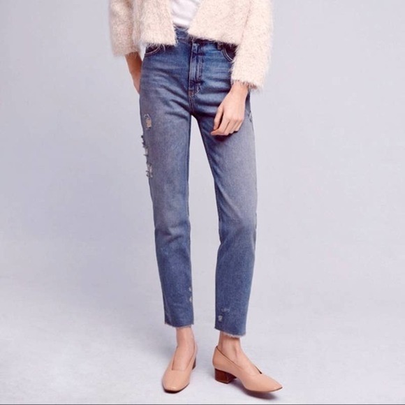 NEW Anthropologie Pilcro and the Letterpress Tilde Ultra High Rise Cropped Jean - Picture 1 of 10